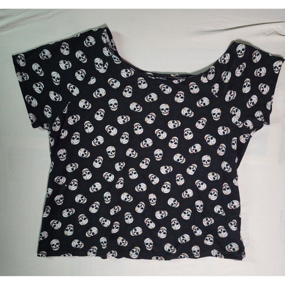 Torrid Size 2 Sugar Skull Tie Dye Print Scoop Neck Short Sleeve T-Shirt Plus...